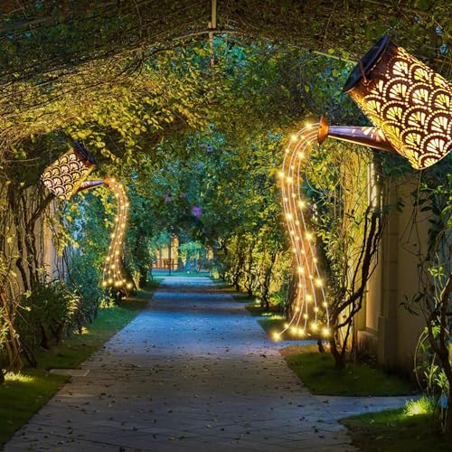 LQWELL 2 Stück Solar Gießkanne mit Wasserfall Lichterkette Lampe für Garten Außen, Jahrgang Solar Lanterne Garten Lampe für Hof, Path Rasen, Wege, Terrasse, Yard Deko LQWELL 2 Stück Solar Gießkanne mit Wasserfall Lichterkette Lampe für Garten Außen, Jahrgang Solar Lanterne Garten Lampe für Hof, Path Rasen, Wege, Terrasse, Yard Deko