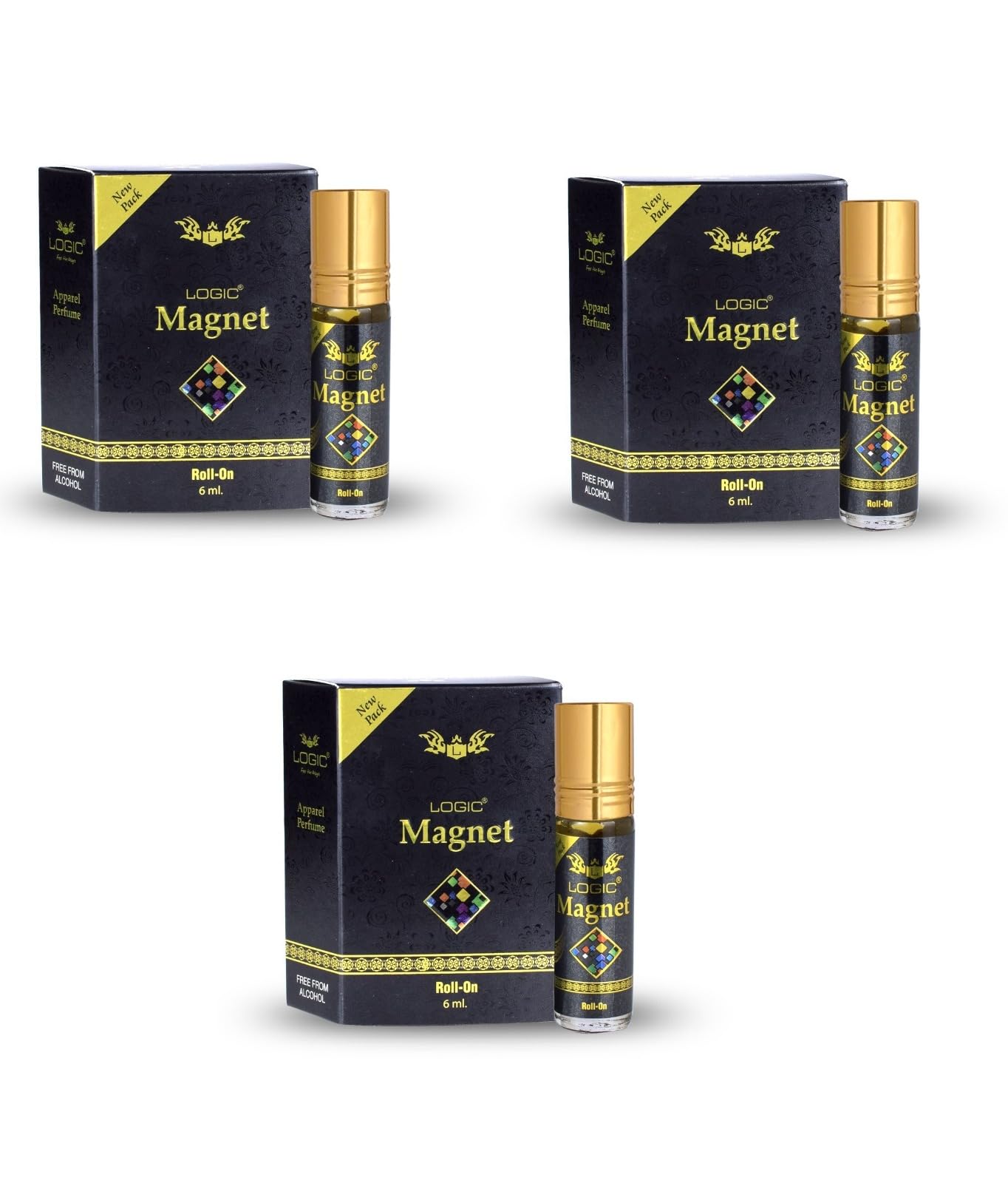 Logic Magnet Pure Perfume Roll-On – Long-Lasting Alcohol-Free Attar for Men & Women, 6ml | Compact, Travel-Friendly Apparel Fragrance (Pack of 3)-image-24