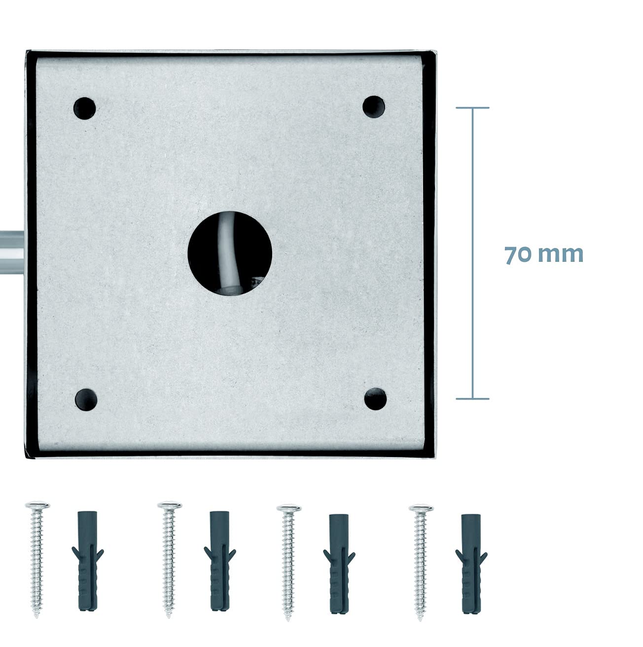 LED Kosmetikspiegel Verona – eckiger 5-facher Vergrößerungsspiegel mit Sensor & Wandmontage – Schminkspiegel mit automatischer LED-Beleuchtung, ausziehbarem Gelenkarm & weißem Kabel