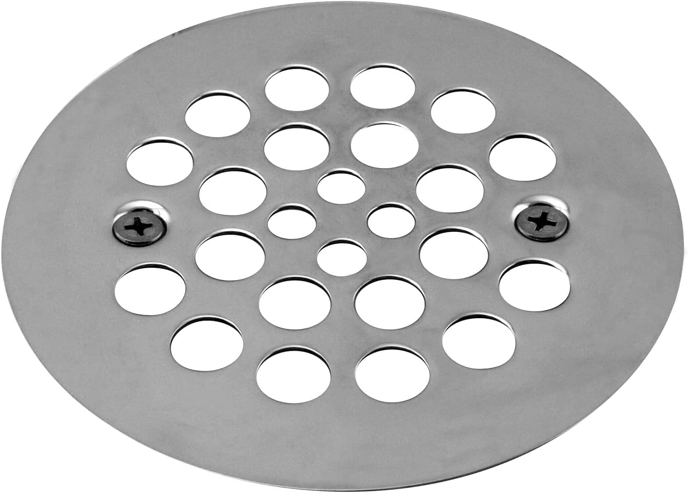 Westbrass A3193-26 4-1/4" OD Brass Shower Strainer Grid Drain Cover, Polished Chrome