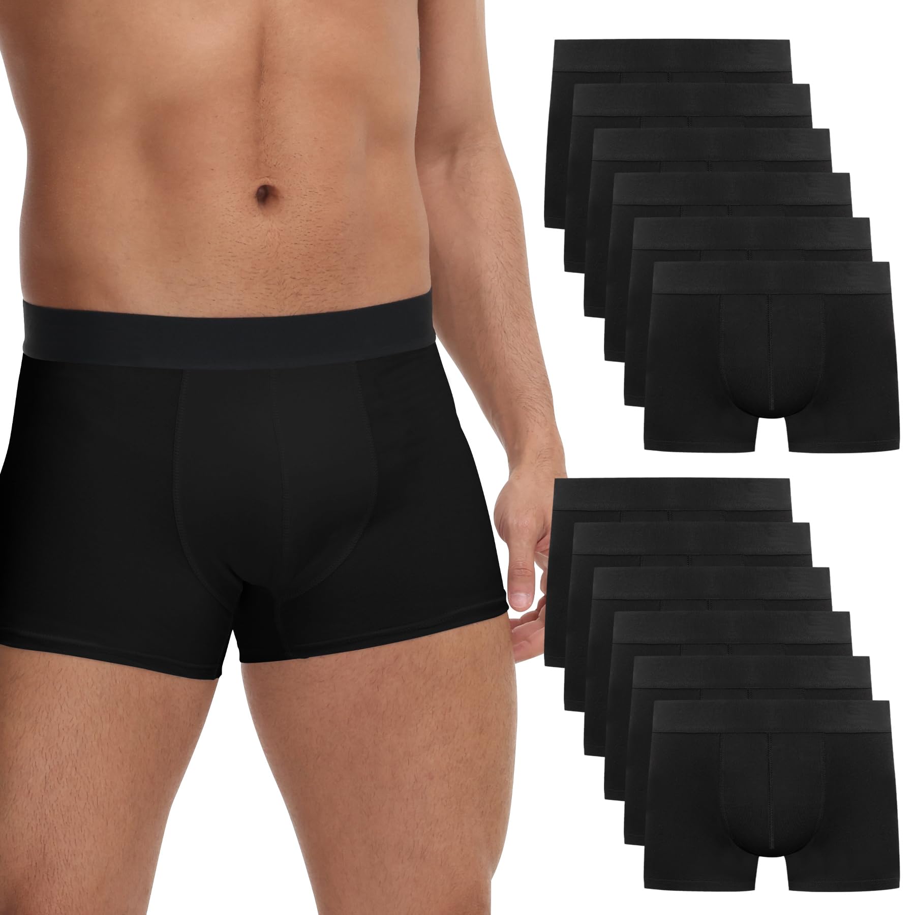 FALARY Boxershorts Herren 12er/6er Pack – Bequeme Unterhosen Männer aus Bio-Baumwolle, Atmungsaktiv & Ohne Etikett (Größe S-3XL)