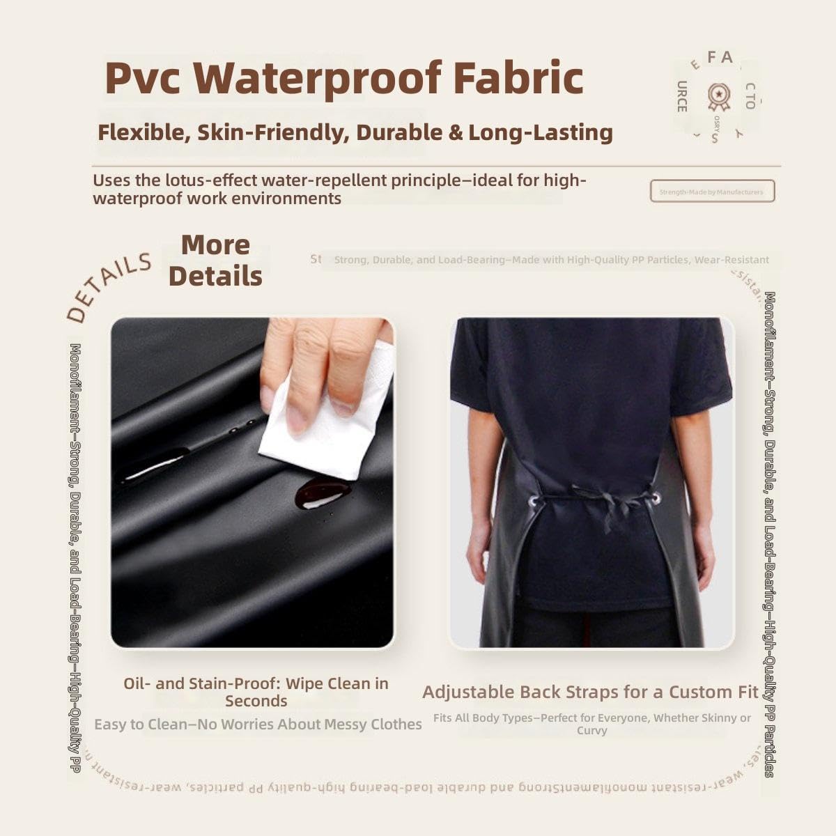 Fartuchy z regulacją, Fartuch PCV Czarny 110-120cm x 75cm(120cm*75cm 10pcs)