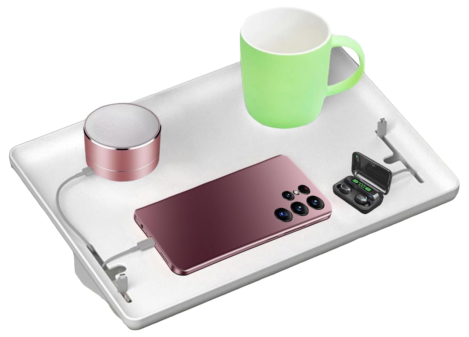 YY YITIKA Bedside Shelf, Modern Clamp-On Floating Nightstand And Bedroom Bed Shelf Tray, Clipped in bunk beds, For Home, Dorm, Rv Or Apartment (Excluding accessories on bedside racks) (White)