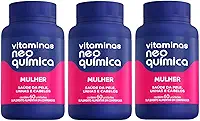 Kit 3un Vitamina Neo Química Mulher Com 60 comprimidos, Pele, Unhas e Cabelos