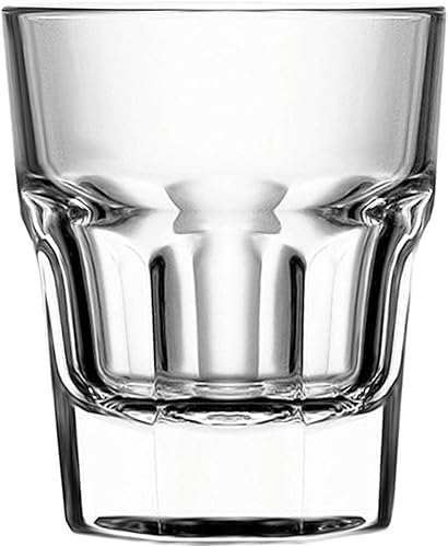 Circleware Scorchers Shot, juego de 6 vasos de vidrio de base pesada para whisky, vodka, brandy, bourbon y licor, barra de bebidas, decoración de