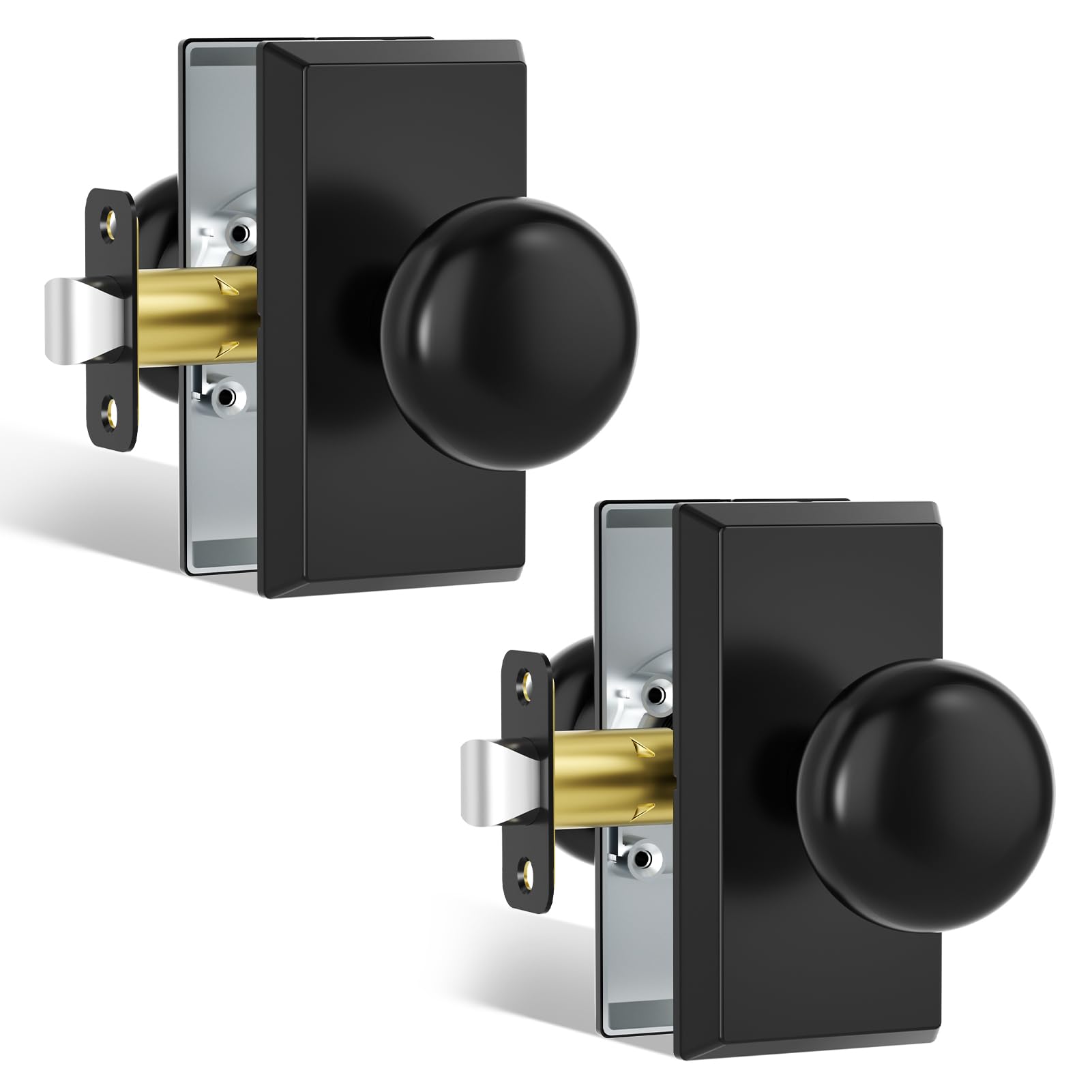 Matte Black Door Knobs - Privacy Lock & Modern Design -23
