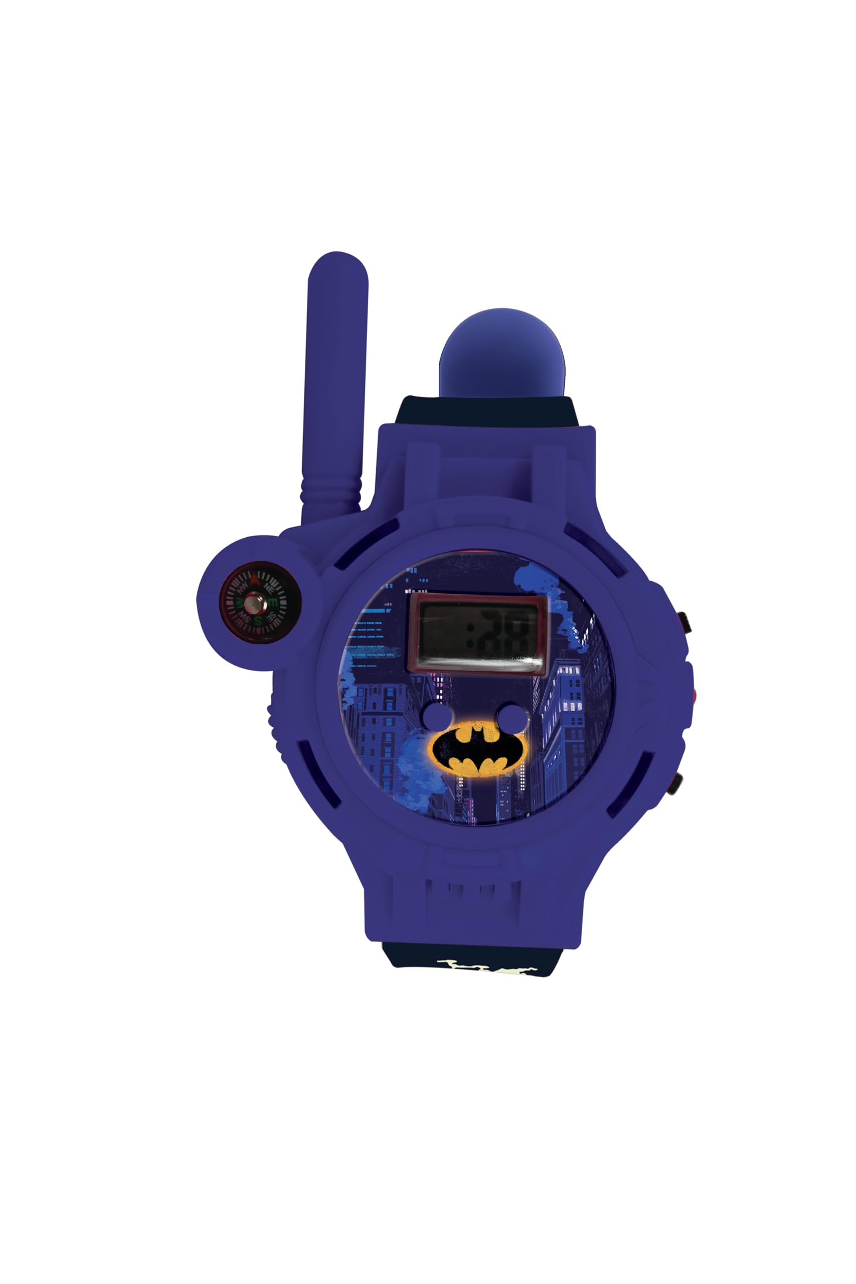 Lexibook, Batman, Montres Talkie-Walkies, 2 pièces, Portée Jusqu’à 200m, Lampe de Poche, Boussole, Rechargeable, Noir/Vert et Bleu/Rouge, DMWTW1BAT