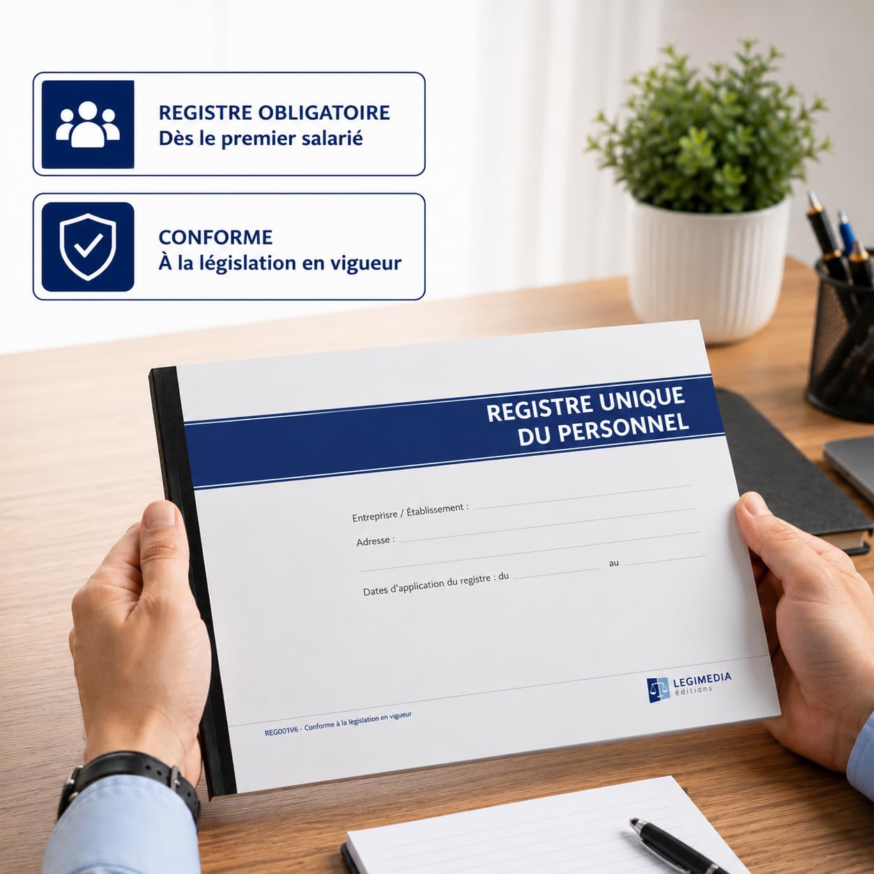 Registre Unique Du Personnel Obligatoire – Dès Le 1er Salarié – Conforme À La Législation – Avec Partie Stagiaires – Format A4 – 64 Pages – Édition 2026 - LEGIMEDIA ÉDITIONS