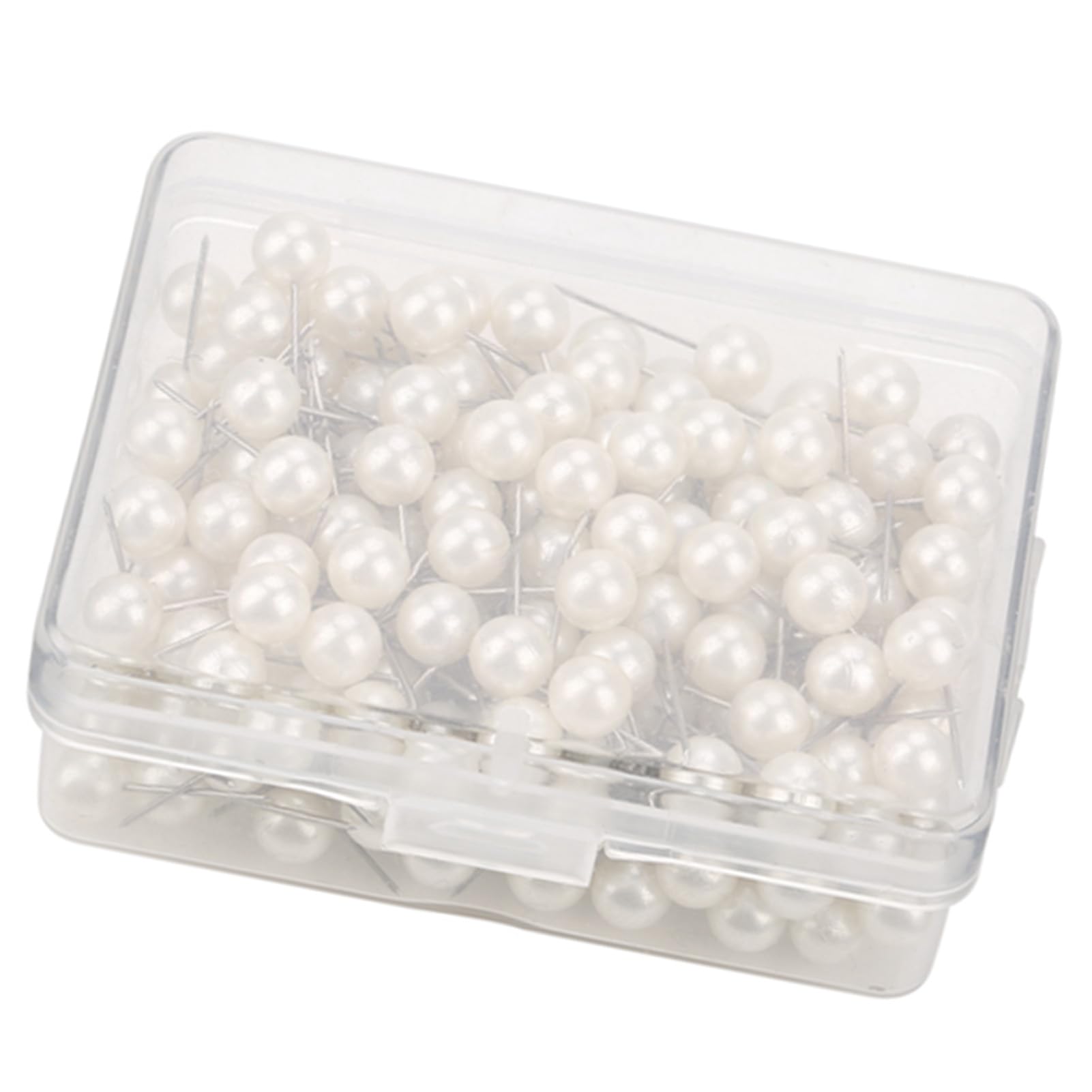 200pcs Round Ball Plastic Pushpin Thumbtack Pins in Rose Gold/White, Lightweight - Image 3