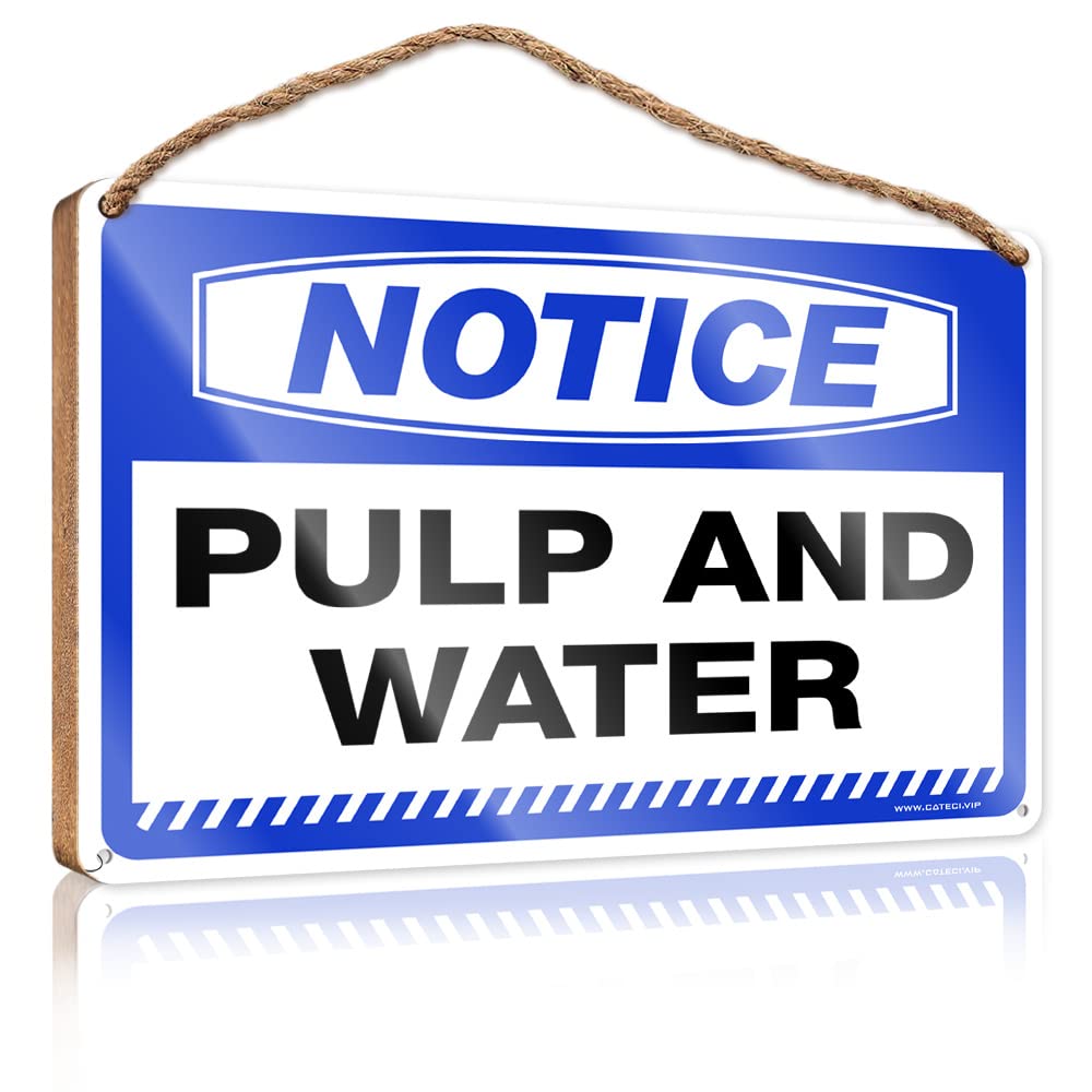 DTHA Vintage Bathroom Sign Notice Pulp And Water Wooden Sign Farmhouse Signs Box Signs