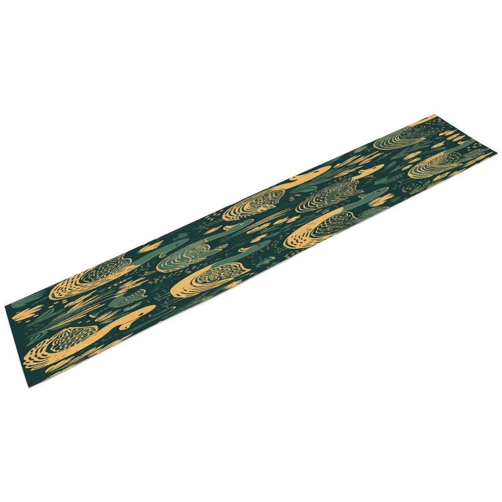 Duck Pattern Green Table Runner Personality Patterned Linen Table Runner Wrinkle Resistant Tablemat Country Rustic Farmhouse Tables Runners Kitchen Dining Table Decoration