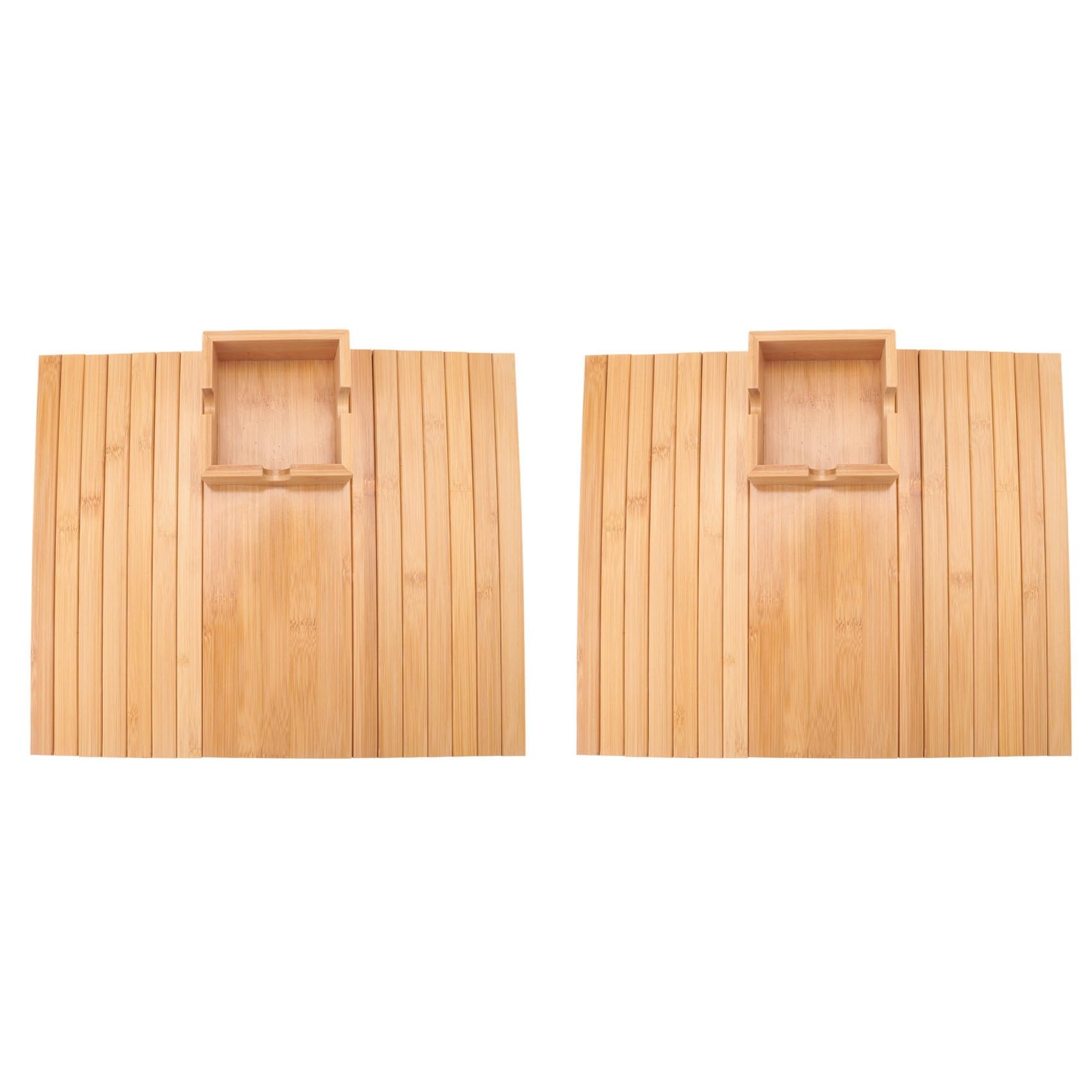 Hndhbfgrt 2X Sofa Armrest Tray,Couch Cup Holder,Bamboo Tray with Cup Holder,Bamboo Couch Cup Holder Tray