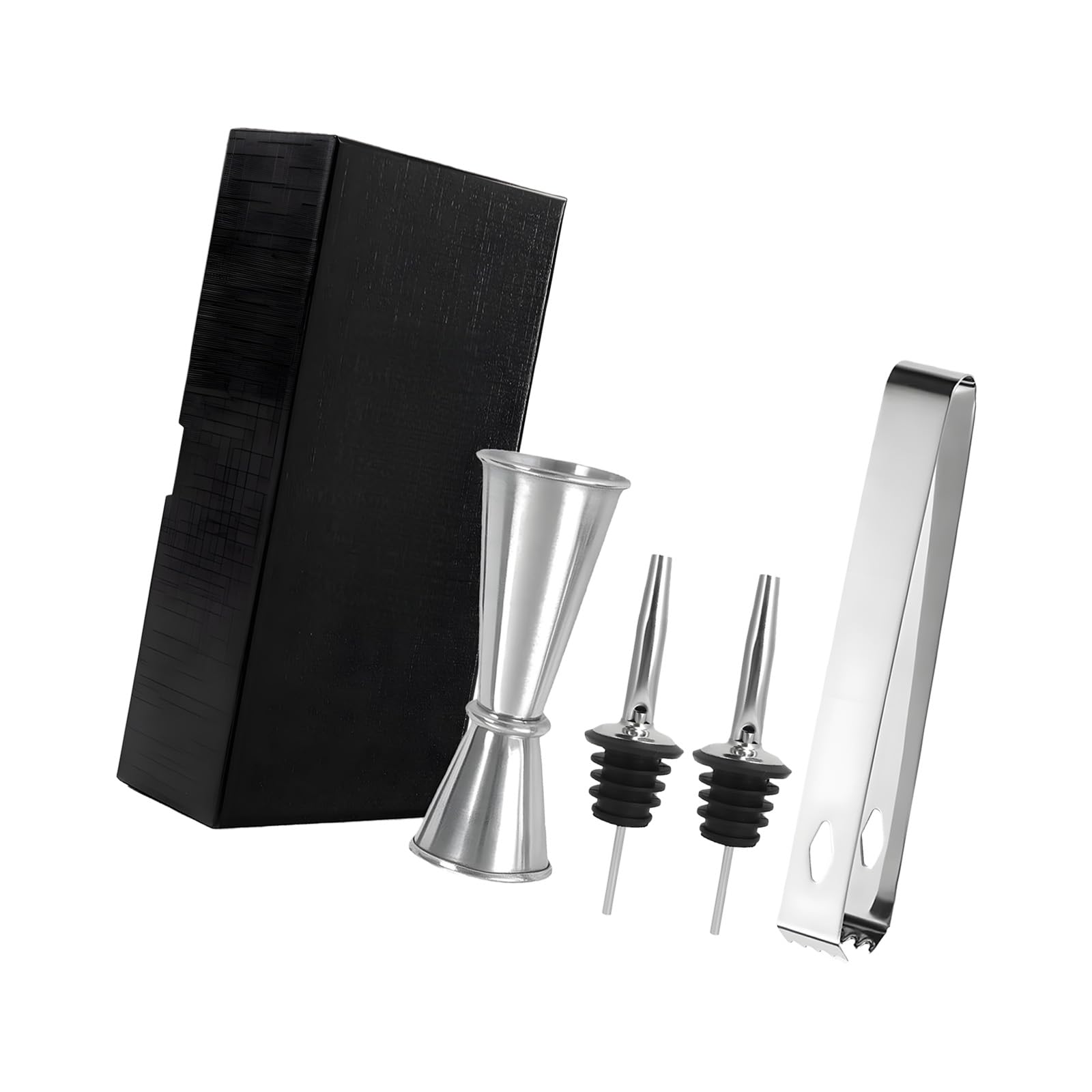 Snorvixre Pubs Tool Set Nonrust Steel Ice Clamps Accuracy Measuring Cup and Leak Proof Spouts for Cocktails Enthusiasts Home Pubs Tool with Ice Tongs
