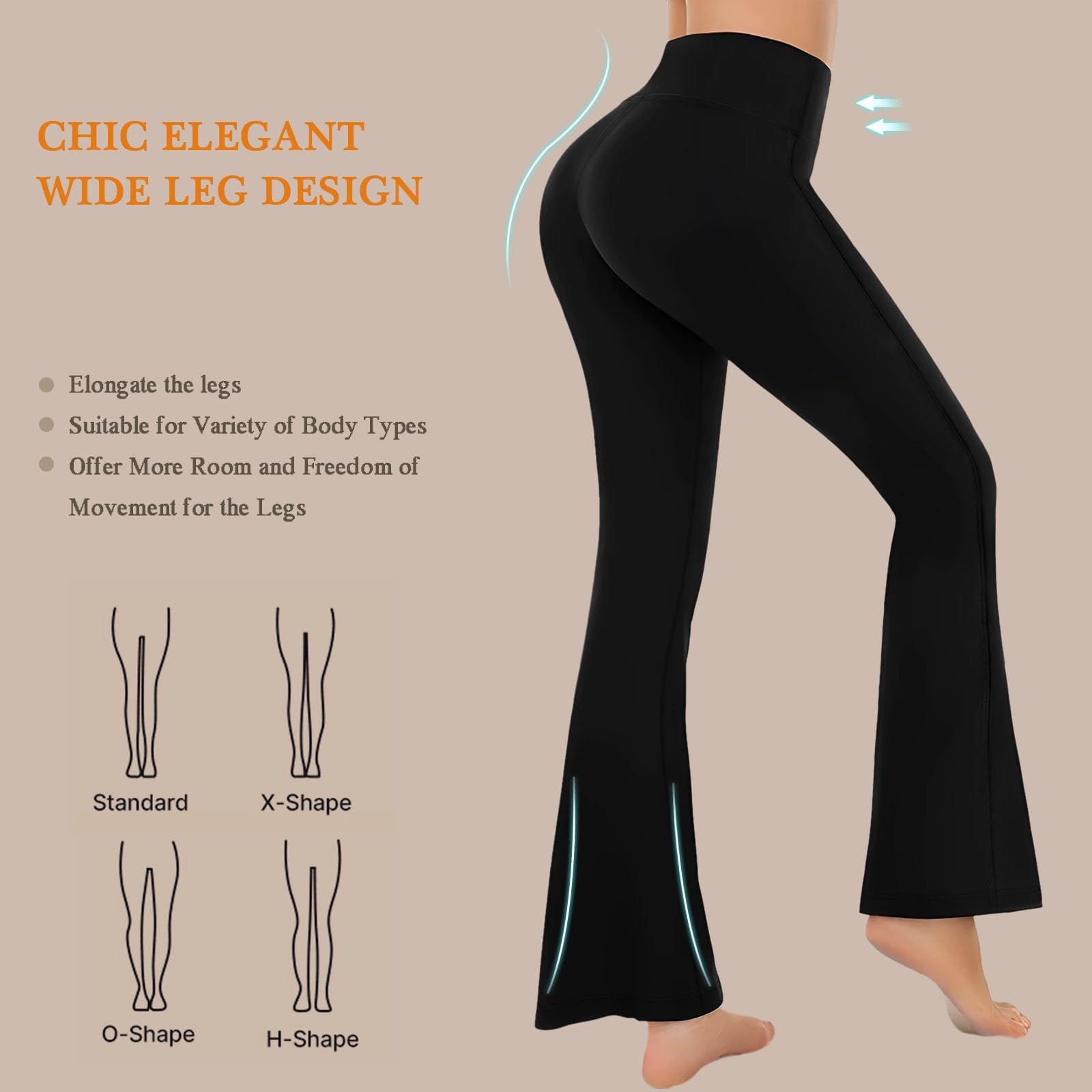Pantalones de Yoga para Mujer Cintura Alta Pantalones Acampanados Bootcut Yoga Pants Casual Flared Leggings Deportivos Push Up Pantalones de Jazz Trabajo Fitness Entrenamient