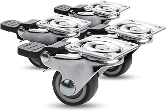 Conjunto de rodízios de borracha macia rodízios giratórios rodas de rodízio para serviço pesado rodízio com freio para móveis plataforma carrinho rodízios para serviço pesado