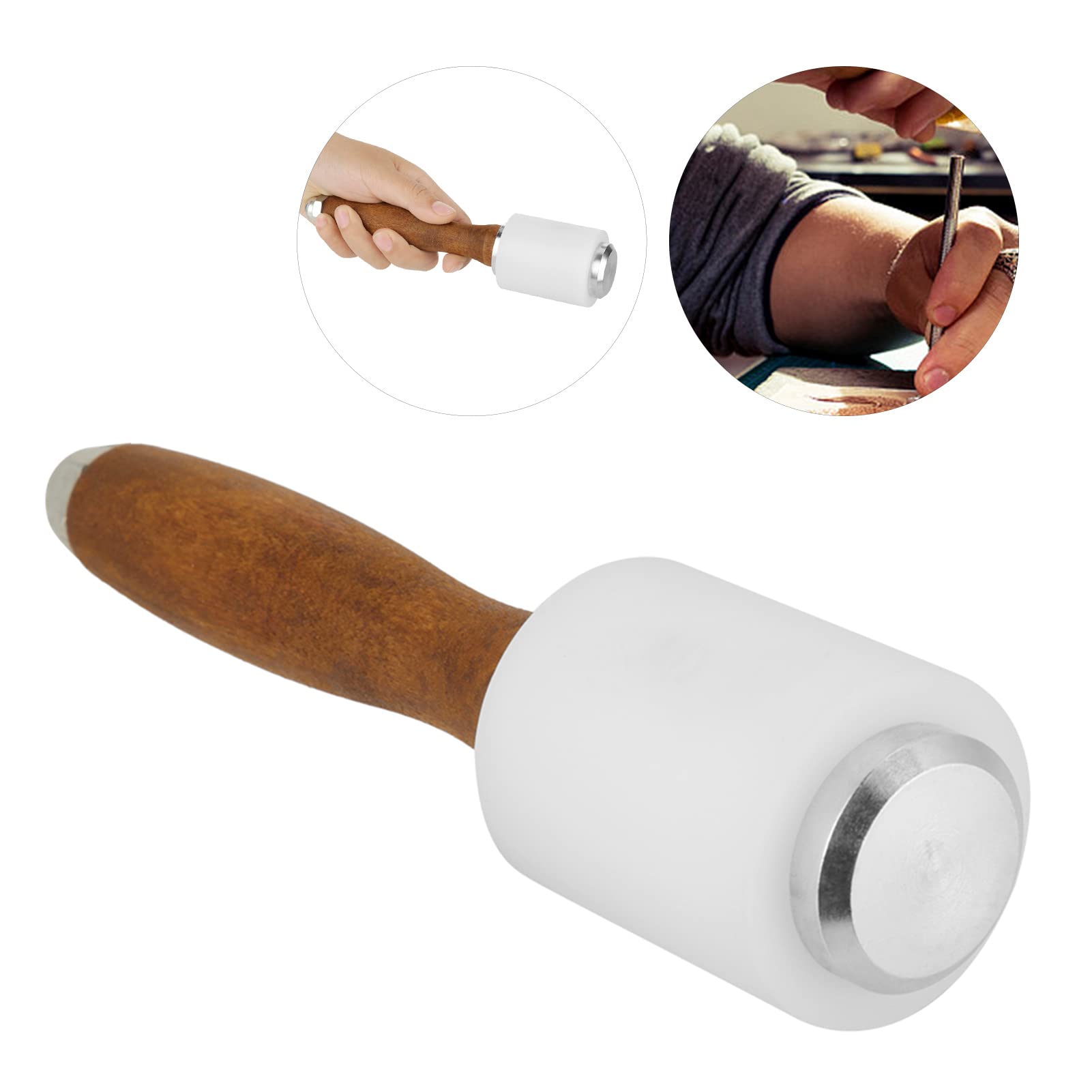Lederen Carving Hamer Set, 2 stks Leathercraft Hamer, Nylon Hout Hamer Leathercraft Houten Mallet voor DIY Stempelen Naaien Lederen Koeienhuid Tool