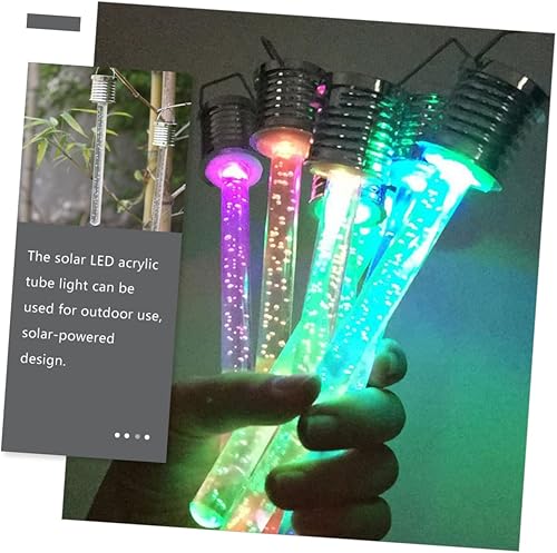 Miniatura 3 de Yardwe 4 unids acrílico barra colgante luz LED decoración al aire libre jardín luces decorativas cadena luz LED meteorito estaca burbuja solar tubo