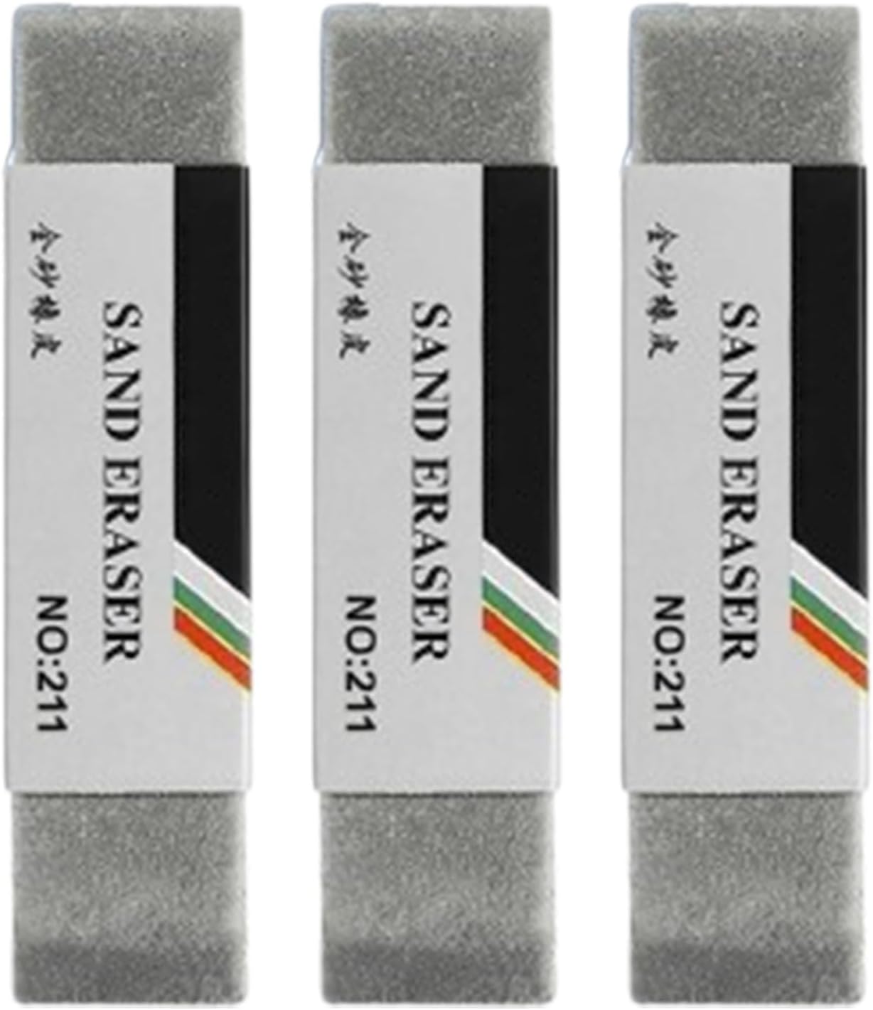 Sand Eraser - 3 Pieces Precise Art Gum Erasers, Non-Abrasive and Smudge-Proof Design for Exam Preparation, Stylish Lettering, Technical Drawing, Study, and Professional Art Supplies