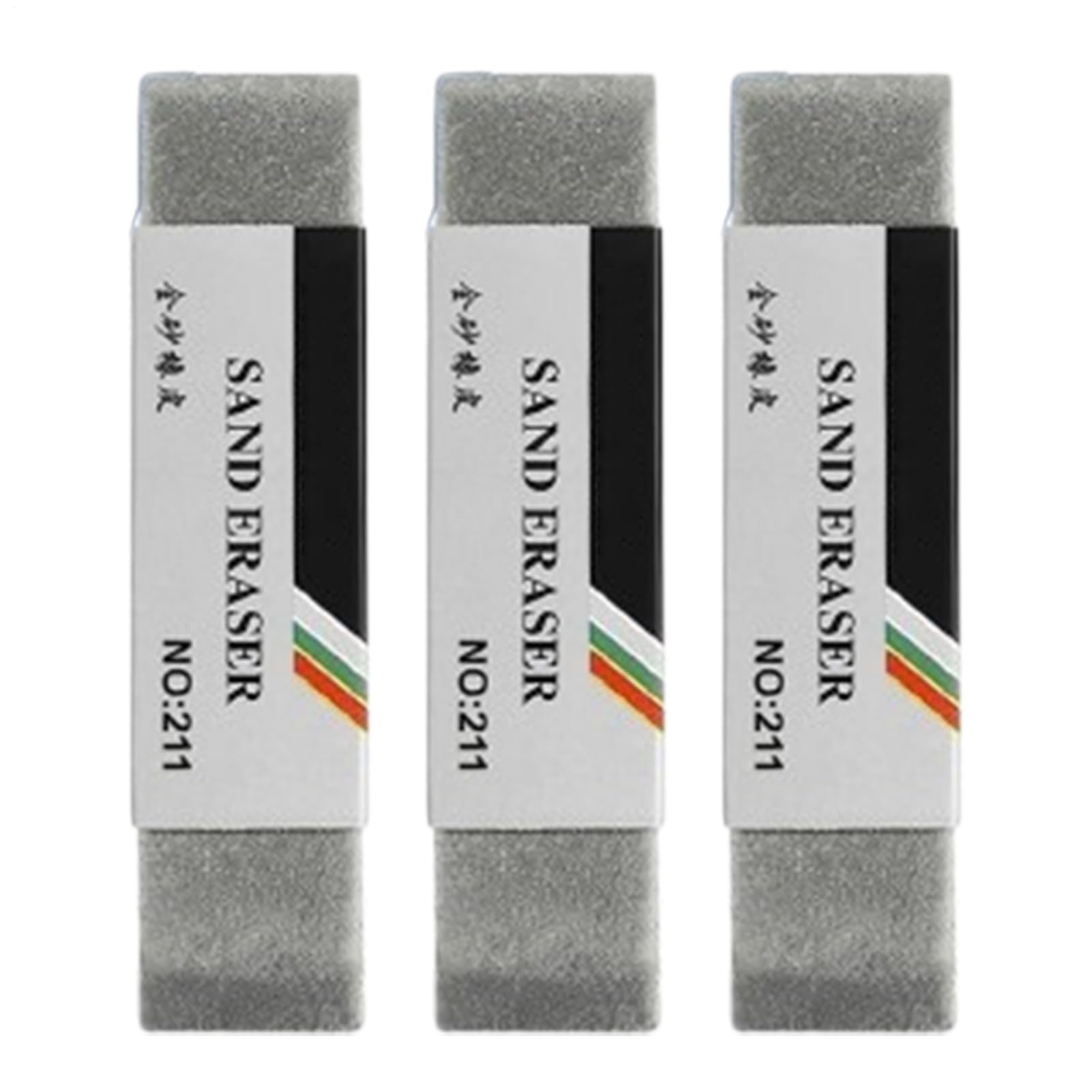 Sand Eraser - 3 Pieces Precise Art Gum Erasers, Non-Abrasive and Smudge-Proof Design for Exam Preparation, Stylish Lettering, Technical Drawing, Study, and Professional Art Supplies