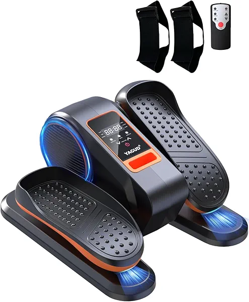 Yagud Under Desk Elliptical Machine, Ellipse Leg Exerciser for Seniors with 12 Adjustable Speed, Quiet & Portable Electric Machine Seated Pedal Exerciser with Remote Control for Home