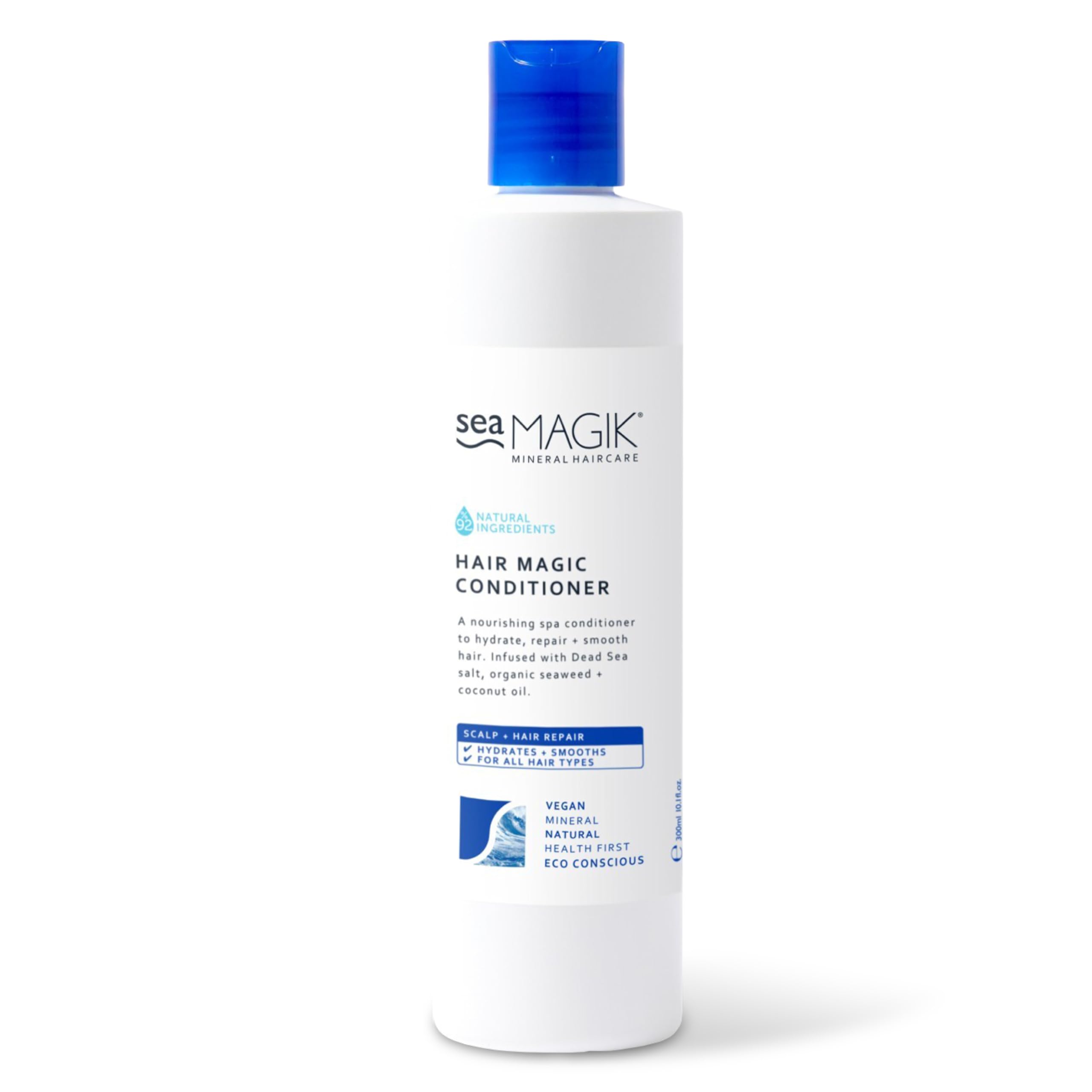 Sea Magik Conditioner für trockenes oder geschädigtes Haar – angereichert mit feuchtigkeitsspendendem Salz aus dem Toten Meer, Bio-Seealgen, Kokosöl und mehr, vegan, tierversuchsfrei (300 ml)