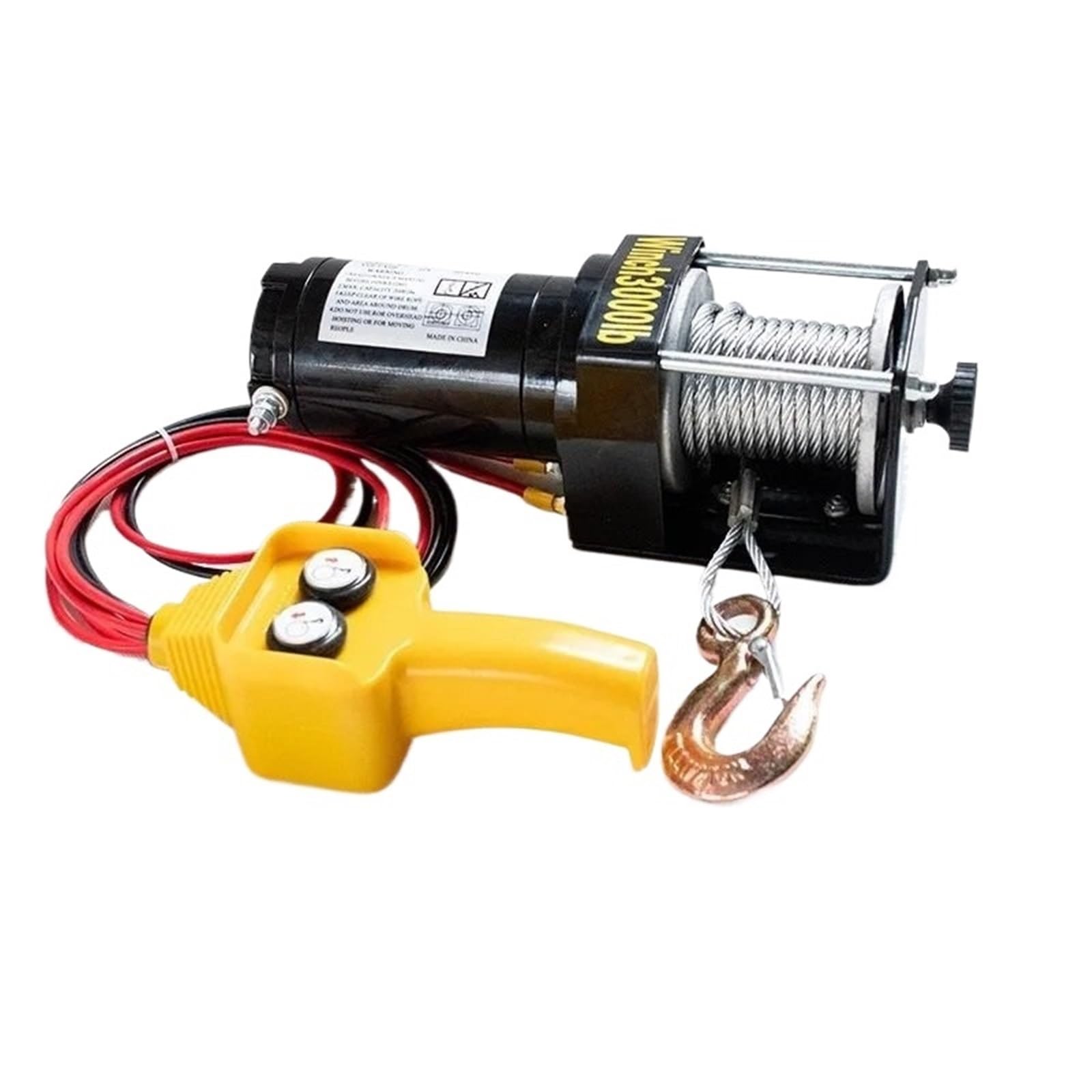 flaschenzug Kleine elektrische Winde, 12 V, Geländewagen, Selbstrettung, 24, praktische Hebevorrichtung, fahrzeugmontierte Winden, Kran Elektrischer Hebezeug-Stützarm(3000 pounds 12v A)