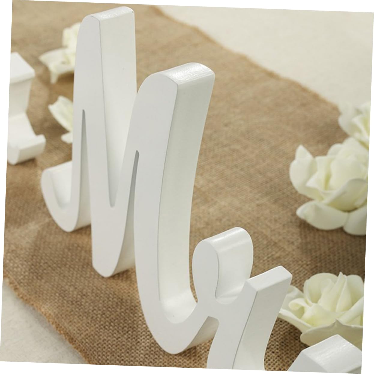 Plaque Decorativa Legno Mr Mrs Per Matrimonio Lettera Decorativa Bianca Per Parete e Tavolo Stabile e Resistente Per Nuove Case e Eventi Speciali