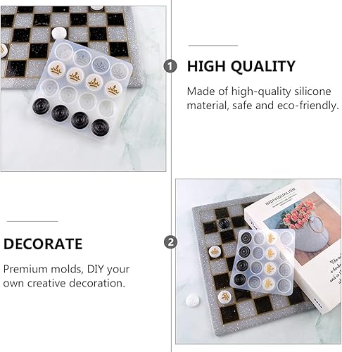 Miniatura 9 de 2 moldes de silicona de ajedrez para gomitas, kit de moldes de fundición de silicona para bricolaje, moldes de mano de ajedrez de cera de cristal,