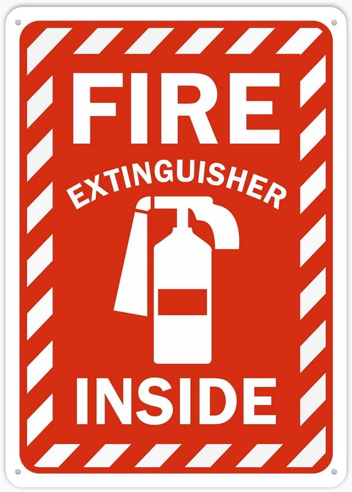Peiyeety A09 Fire Extinguisher Inside Warning Tin Sign Home Kitchen Farm Garden Garage Wall Decor 12X8inch
