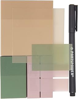 PARTSPOWER Transparent Pastel Sticky Notes, Clear Sticky Tabs - Translucent Page Flags Book Markers, Perfect for Reading Annotating, Bible Journaling School Study Office School Supplies