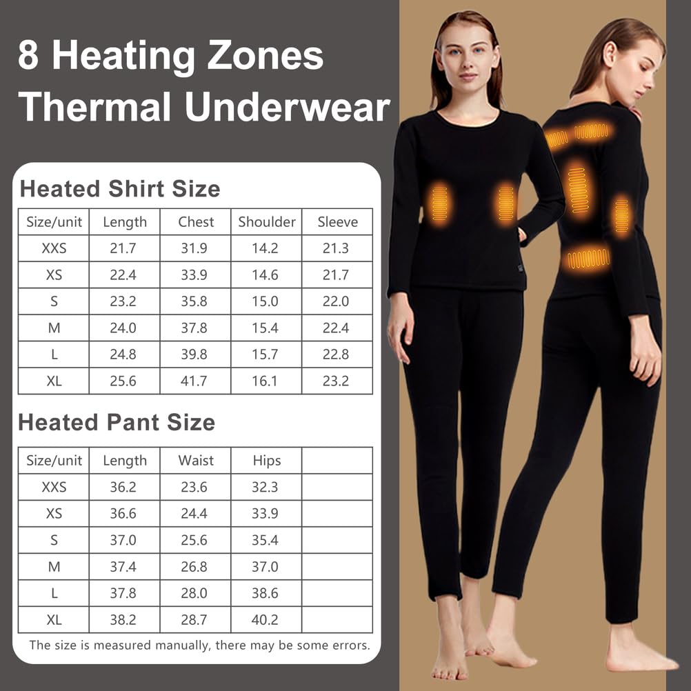 Camiseta Térmica Calentada para Mujeres, Top De Ropa Interior Eléctrica con 8 Áreas Y 3 Niveles De Calentamiento para Invierno En Interiores Y Exteriores