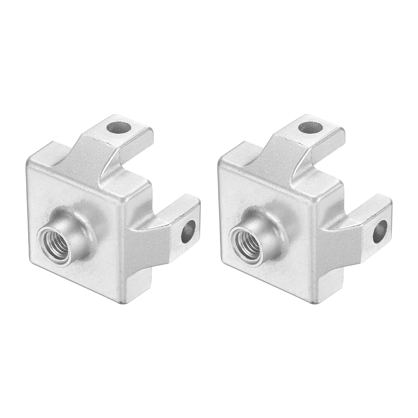 sourcing map 2Pcs M10 Foot End Connector, Aluminum Alloy T-Slot Leg End Connector Floor Mount Base Bracket for 4545 Series T-Slot Aluminum Extrusion Profile, Silver