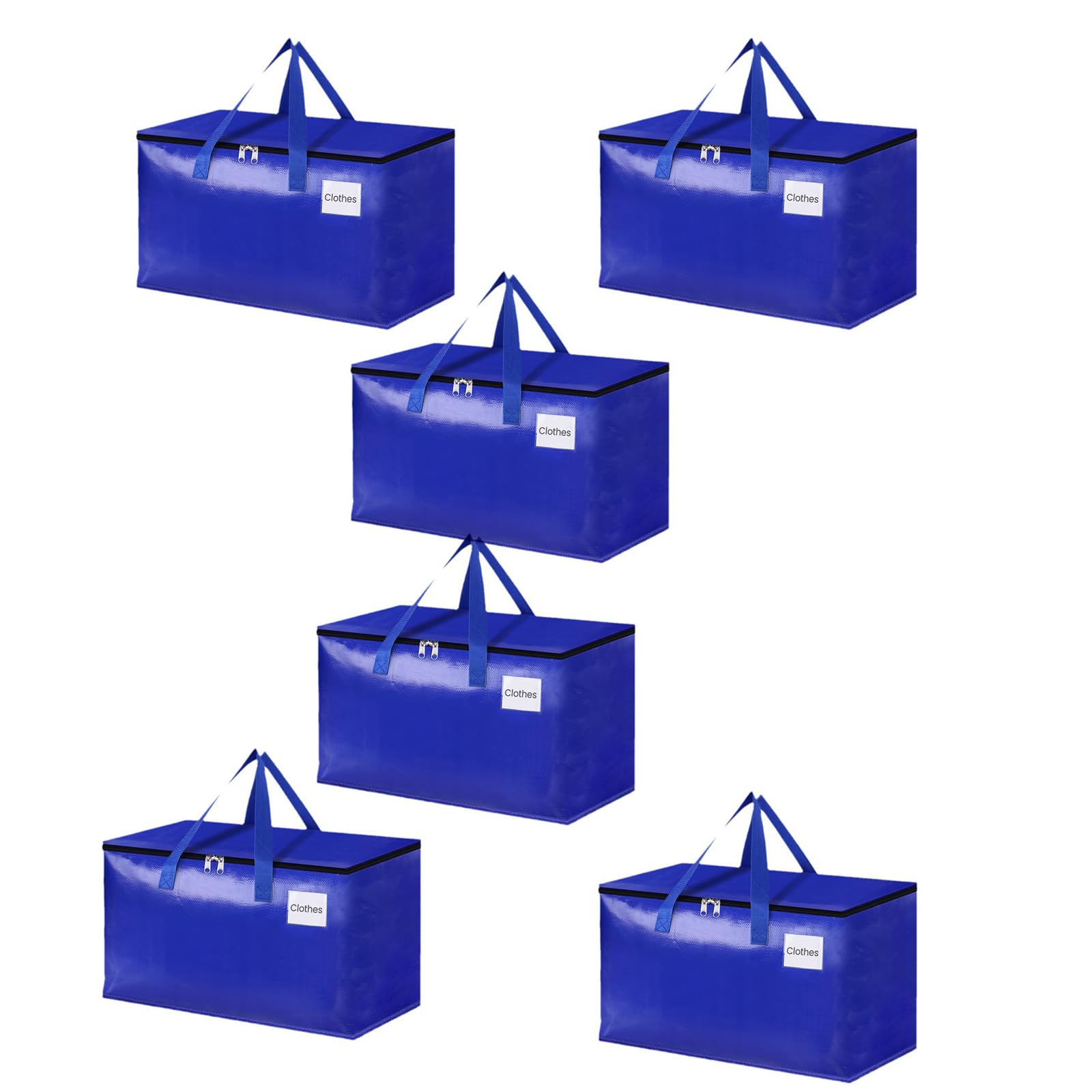 Xjdzineq Extra Heavy Duty Large Moving Bags with Strong Zippers & Comfortable Handle Clothes Storage Toted Bins, Packing Moving Supplies