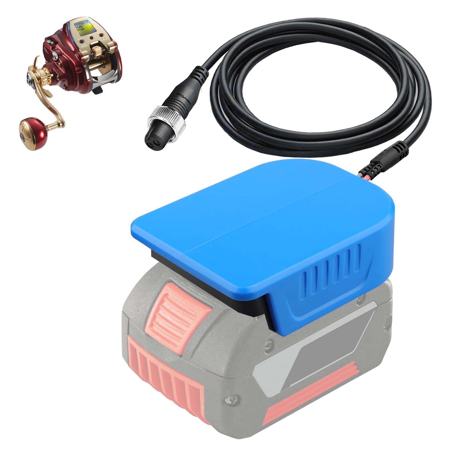 Angelrolle Akku Adapter fr Bosch Professional 18V GBA Batterie Arbeit fr  Daiwa/fr Shimano 14.4V elektrische Angelrolle fr Daiwa Tanacom 750 1000  300MJ 500MJ for Shimano BeastMaster 9000 : Amazon.de: Sport & Freizeit