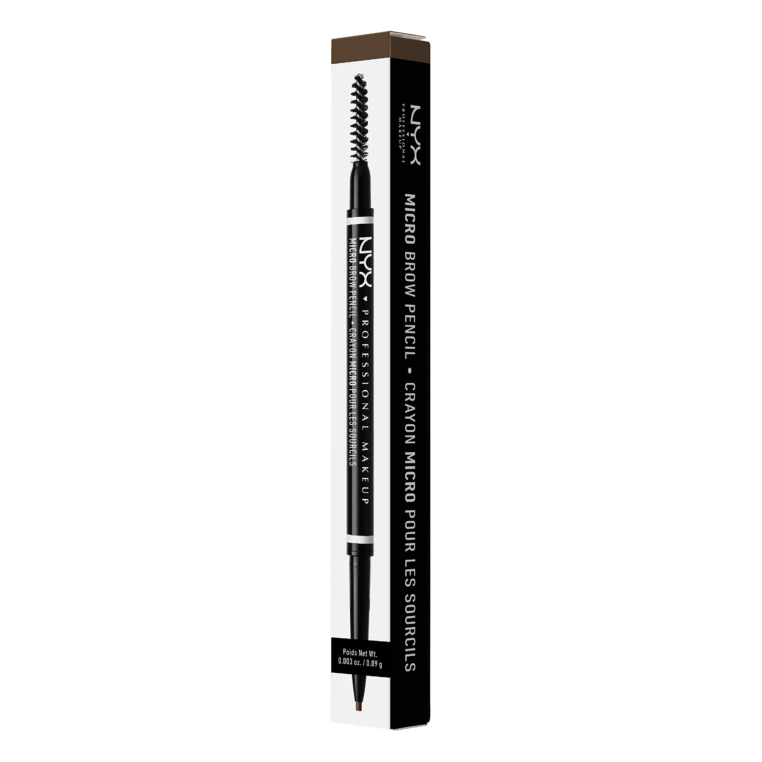 NYX Professional Makeup Augenbrauenstift, Micro Brow Pencil, Beidseitig mit ausdrehbarem Augenbrauenstift und Bürstchen, Wasserfest, Eyebrow Pencil, Vegane Formel, Farbton: 05 Ash Brown