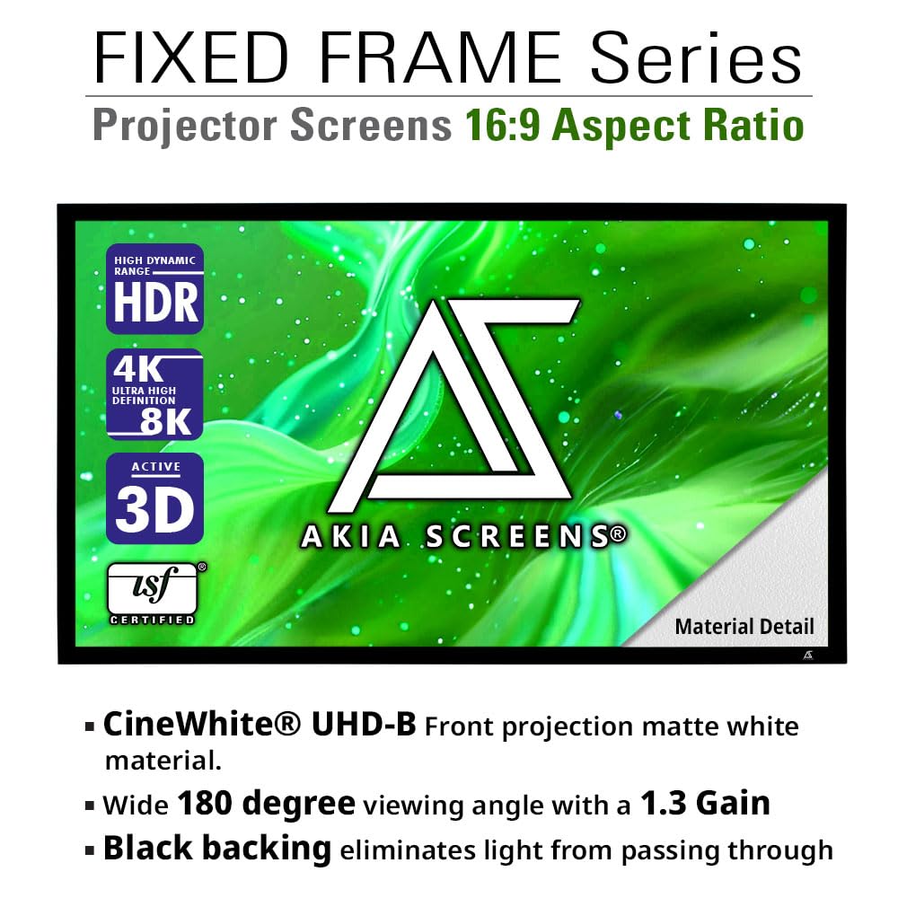 Amazon | Akia Screens 固定フレーム プロジェクタースクリーン 110