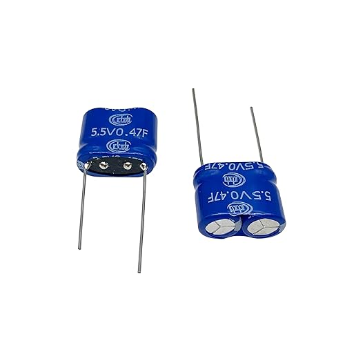 Miniatura 4 de 2 unidades de 8.5X17X14mm (0.33x0.67x0.55in) Super Capacitor 5.5V 0.47F Super Farad Capacitancia Tipo Devanado Almacenamiento de Energía para Copia