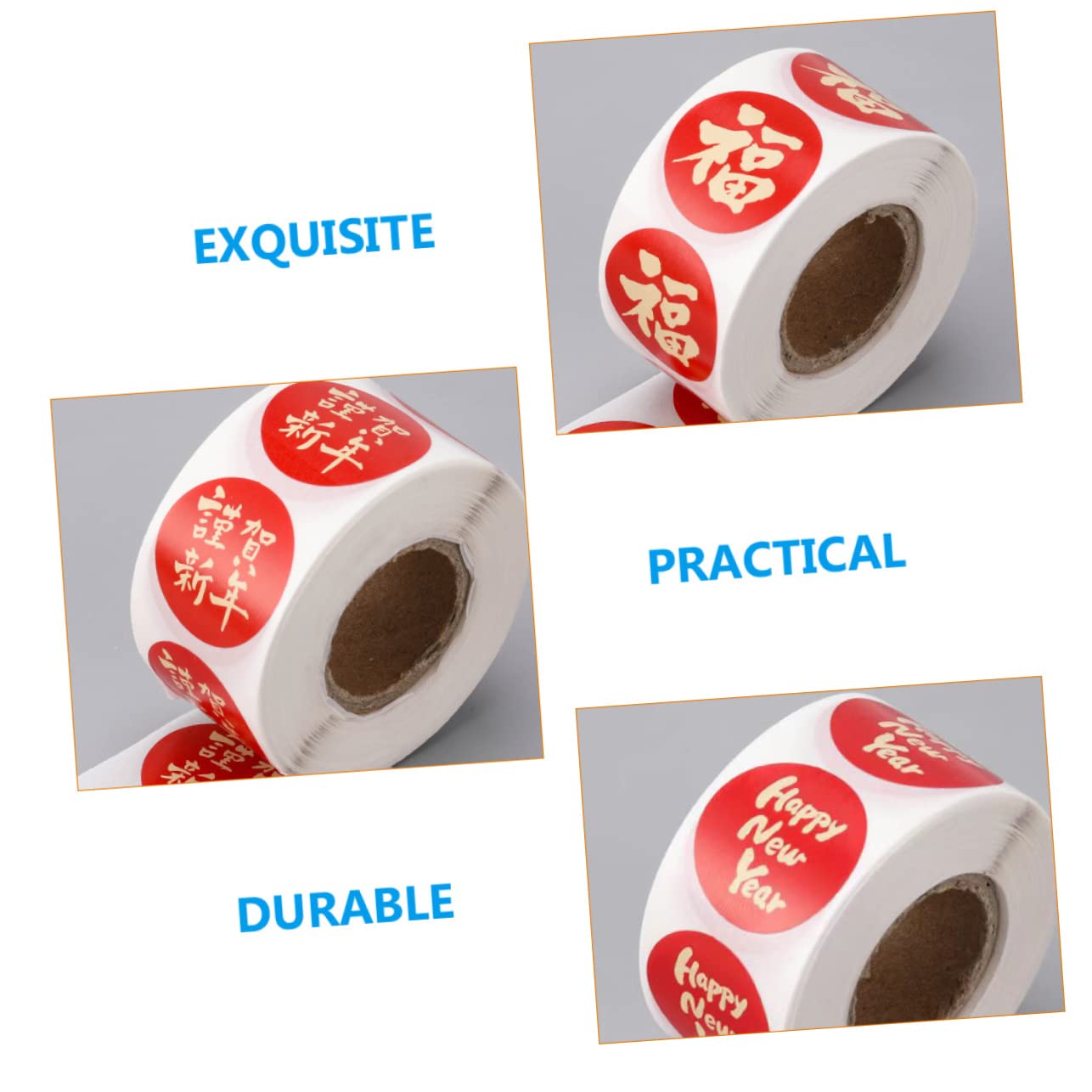 SHINEOFI 15rotoli Adesivi Rotondi Per Capodanno Etichette Decorativi Per Festival Del Del Coniglio Stickers Colorati e Divertenti Per Regali Buste e Scatole