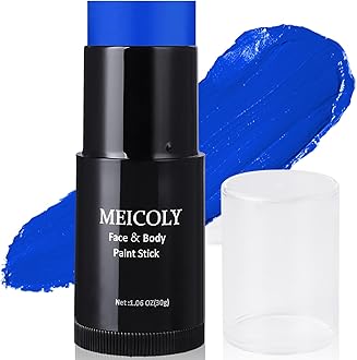 MEICOLY Royal Blue Face Body Paint Stick(1.06 Oz),Scary Clown Makeup,Waterproof Blue Eye Black Baseball/Softball/Football,Face Paint Stick for Halloween,Smurf Mystique Cosplay,Avatar SFX Makeup