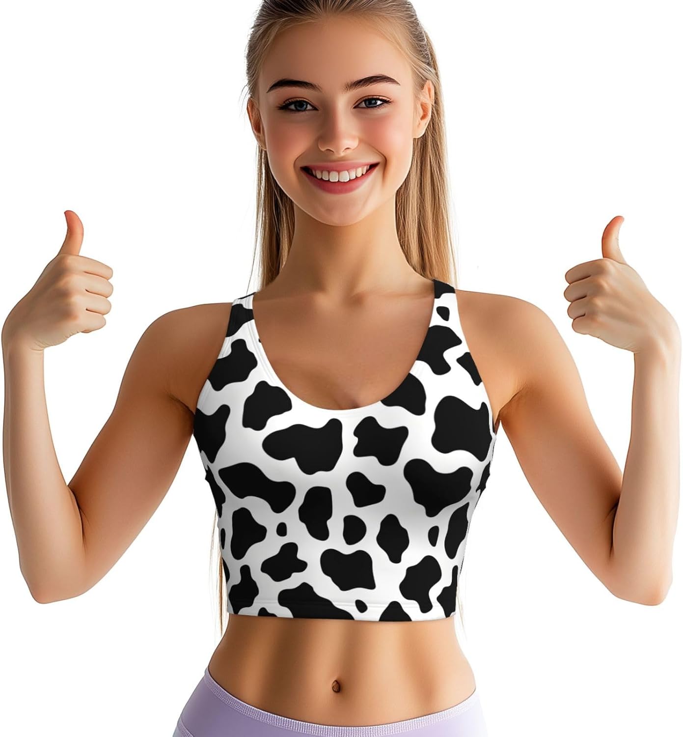 Sports Bras for Women - Built in Bra Tank Tops Longline Wirefree Workout Running Bra with Removable Pads - Image 5