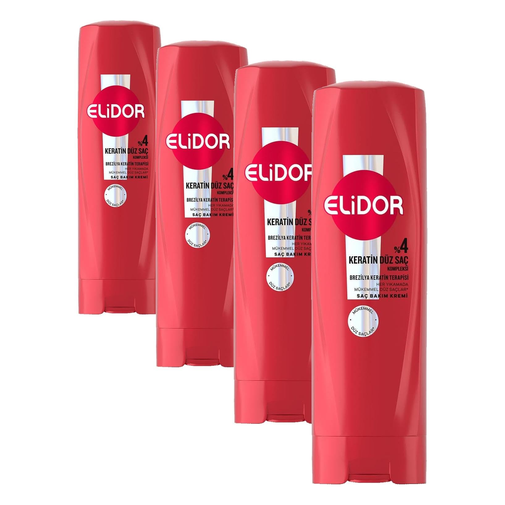 Elidor Saç Bakım Kremi Brezilya Keratin Terapisi 350 ml (4 paketi)