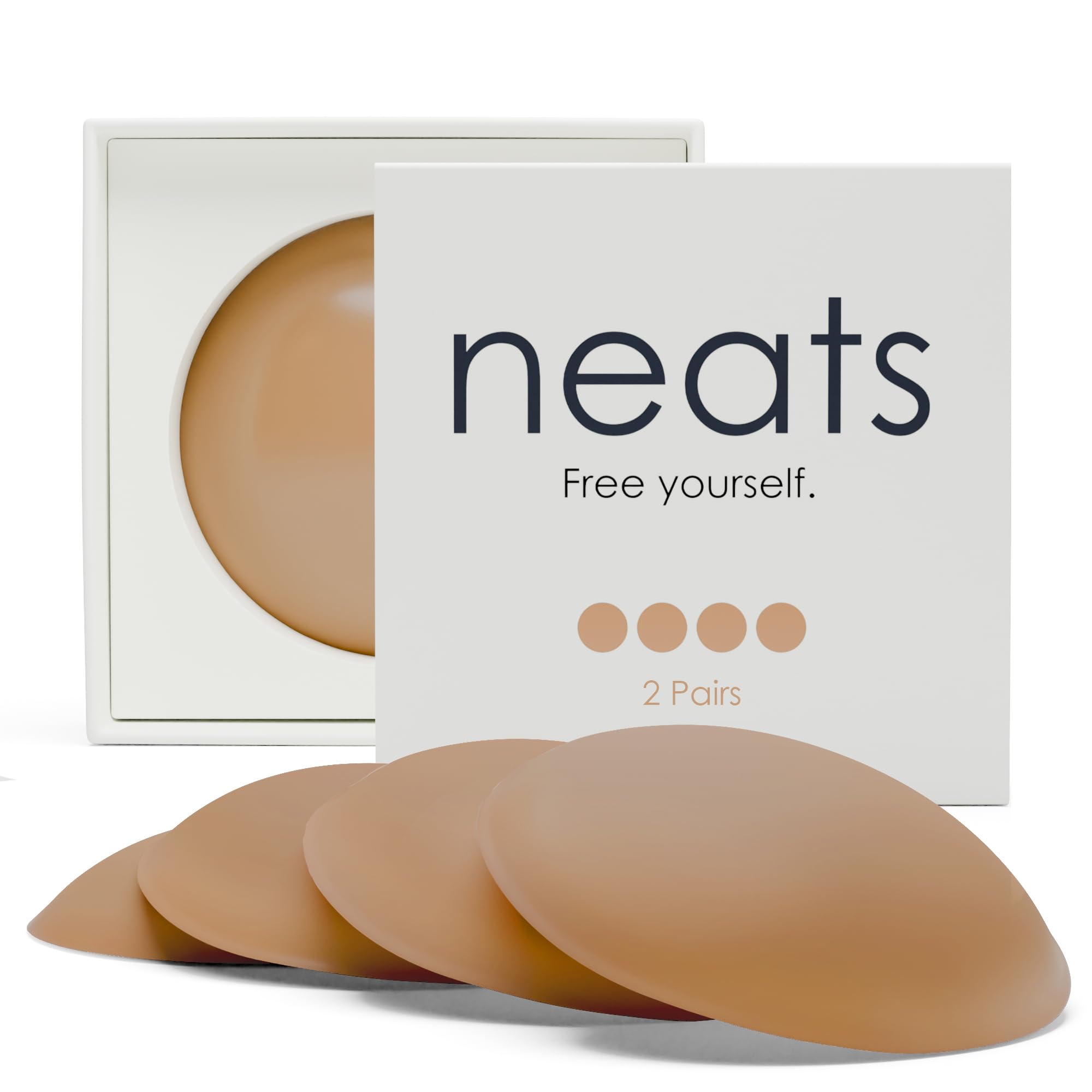 NEATS Cache-Tétons pour Femmes, Adhésifs Réutilisables & Hypoallergéniques (2 Paires)