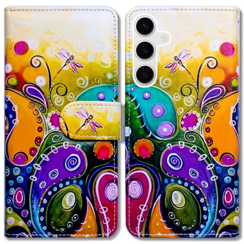 Étui portefeuille Samsung Galaxy A36 5G Bcov avec béquille intégrée et motif libellule