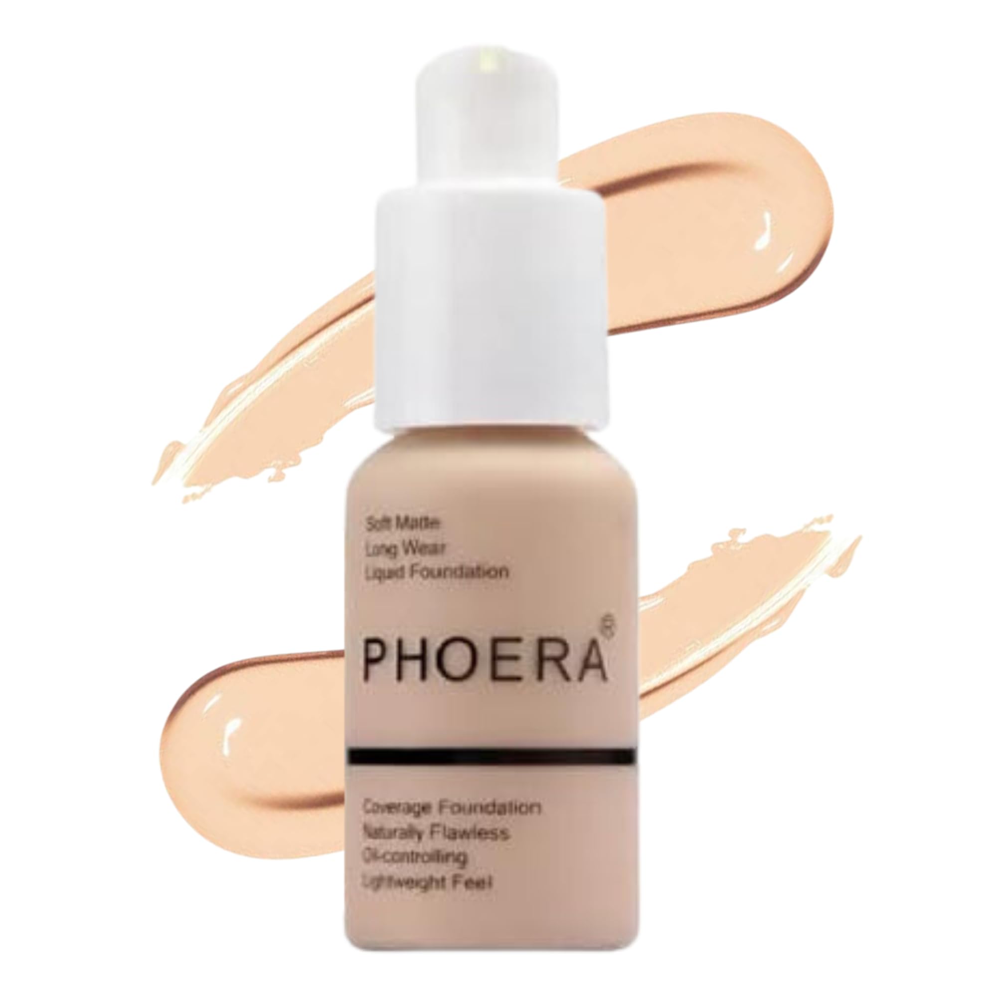 Foundation, Full Coverage Foundation, Soft Matte, Oil Control Foundation Makeup Flawless Smooth Long Lasting 24HR Waterproof and Blendable 30ml (102 - Nude)