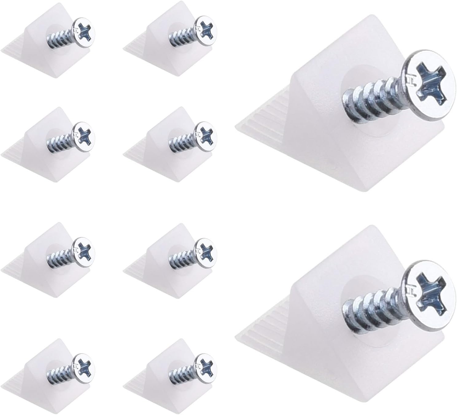 Canomo Furniture Chest Drawer Bottom Repair Fixing Mend Mending Wedges Drawer Plastic Angle Code with Screws, White minding wedges-01
