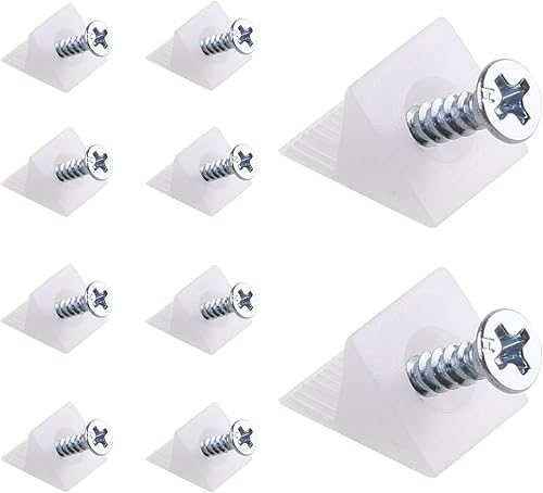 Canomo Paquete de 100 cuñas de fijación para reparación de cajones de 90 grados, soporte de código de ángulo de plástico para muebles de cajón,