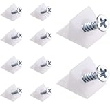 Canomo 100 Packs Furniture Chest Drawer Bottom Repair Fixing Mending Wedges 90 Degree Drawer Plastic Angle Code Bracket Fastener with Screws&comma; White