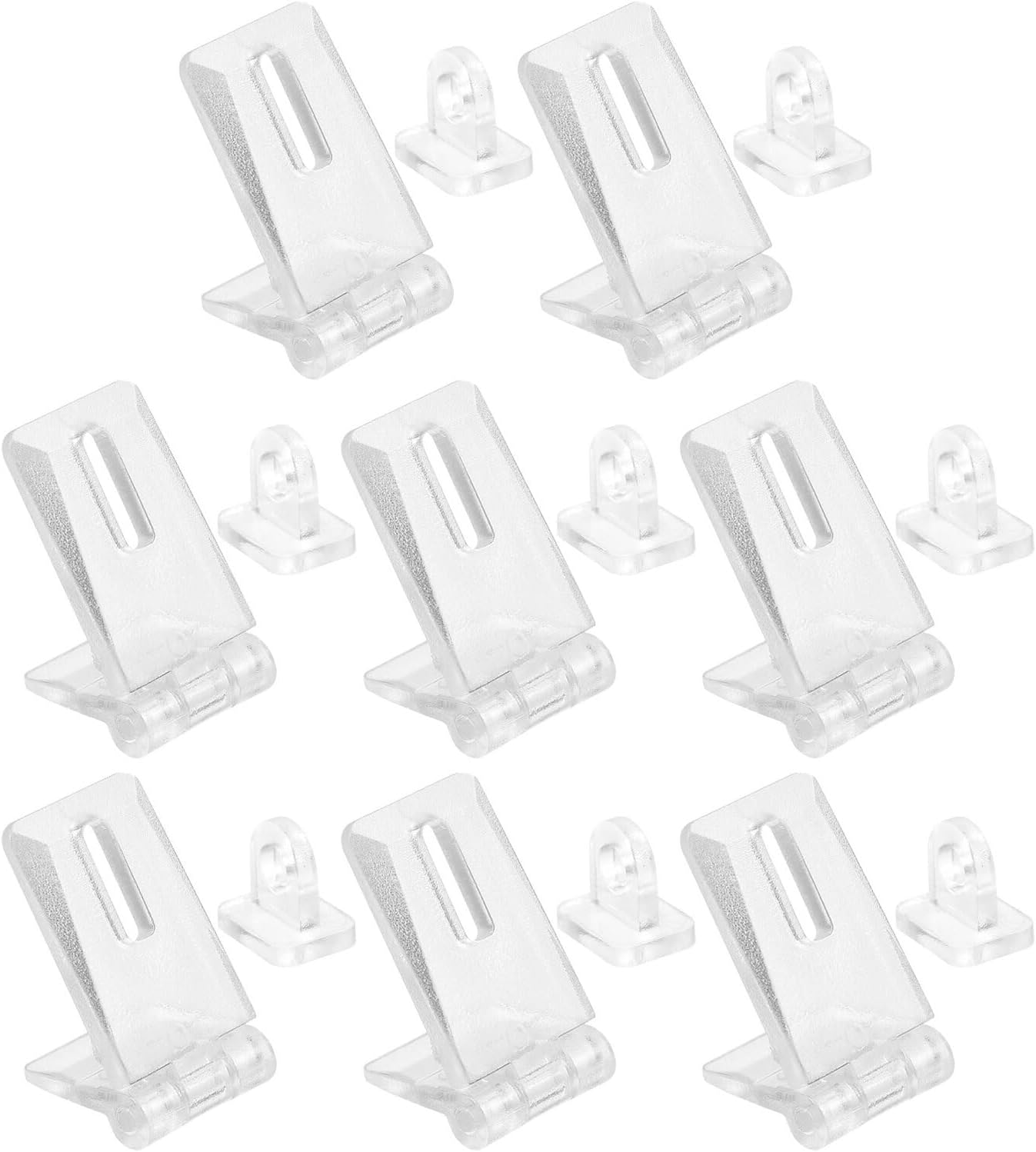 8 Sets Clear Acrylic Snap Latch Locks with Transparent Buckle Plastic Box Hinge Latch Fasteners for Cabinets Organizers Easy DIY Secure Closure Accessories