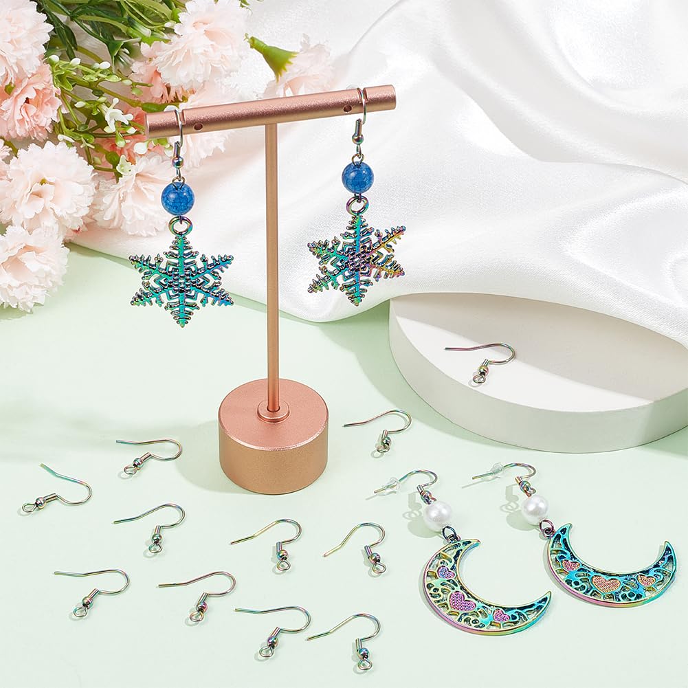 SUNNYCLUE 80 Pièces Boucles D'Oreilles Leverback Acier Inoxydable Avec Cabochons 12mm