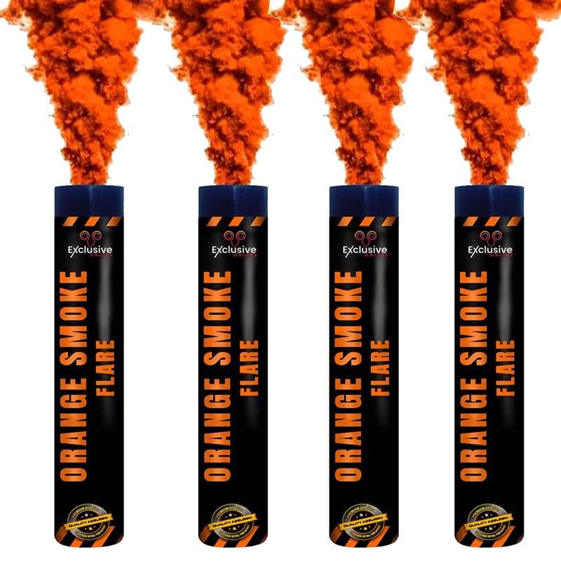 EXCLUSIVE ONLINE Ring Pull Smoke Grenades/Flares Pack of 4 Colors for Paintball Weddings Photoshoots Football Celebrations & Special Effects (Orange)